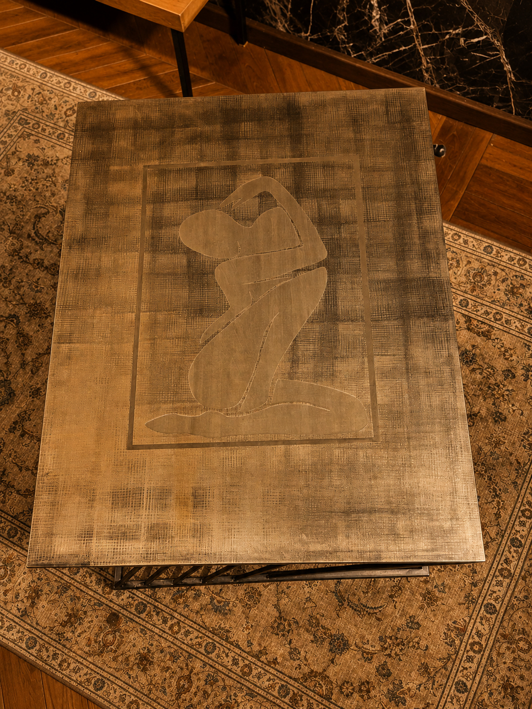 Abstract Figure Metal Coffee Table