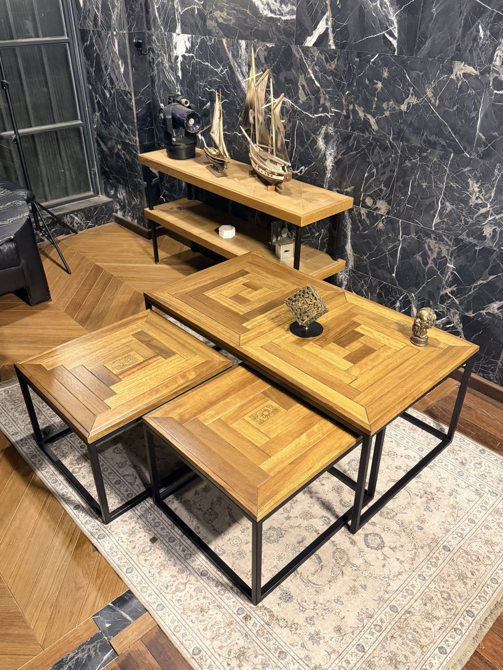 STOLİK Ahşap Orta Sehpa Seti