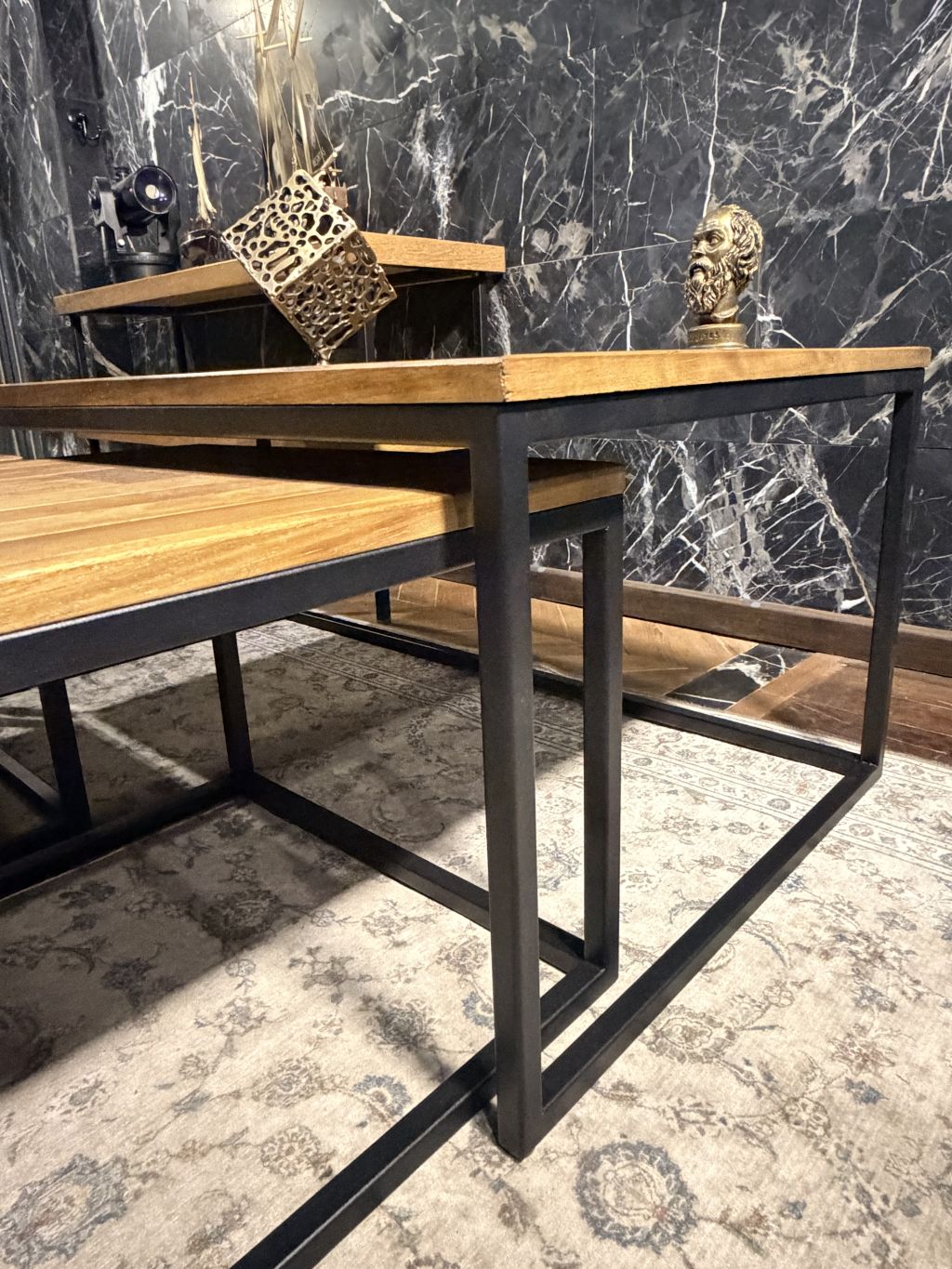 STOLİK Ahşap Orta Sehpa Seti