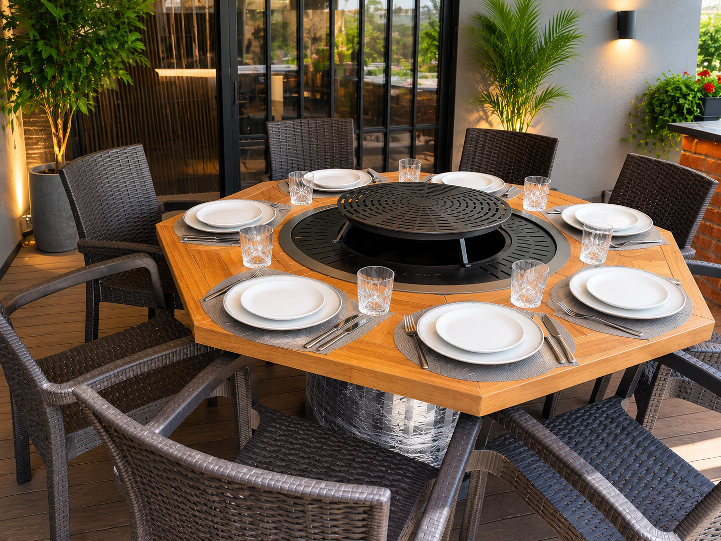 Bratva Design Grand Grill 8 Kişilik Ahşap Barbekü ve Mangal Masası