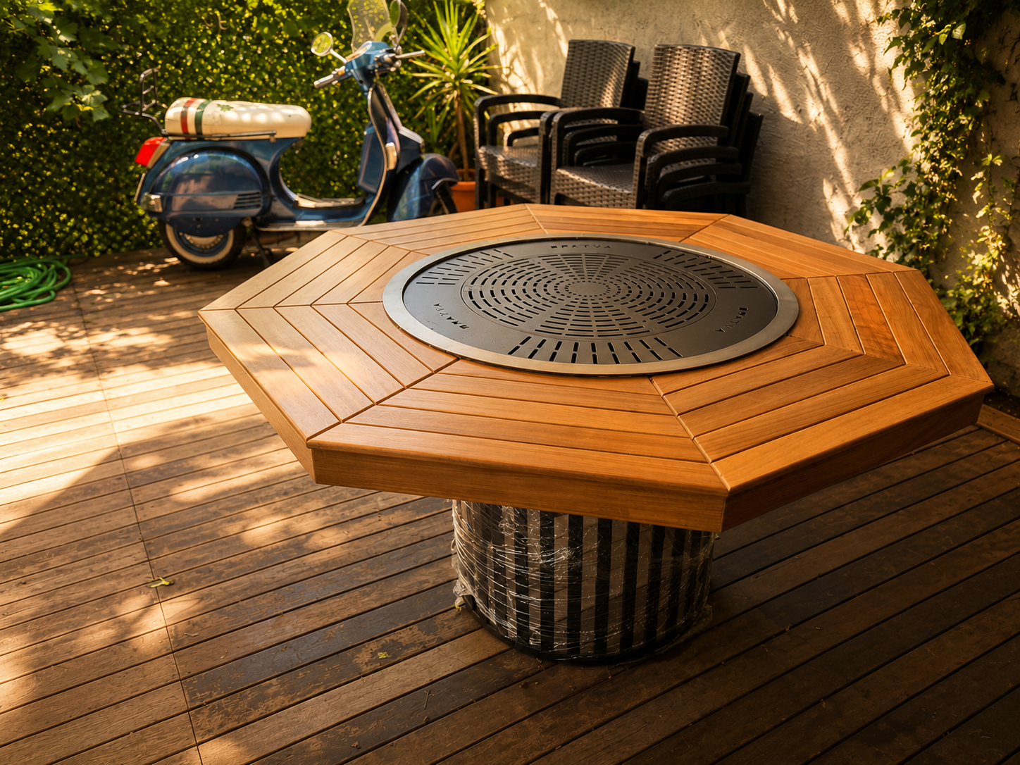 Bratva Design Grand Grill 8 Kişilik Ahşap Barbekü ve Mangal Masası