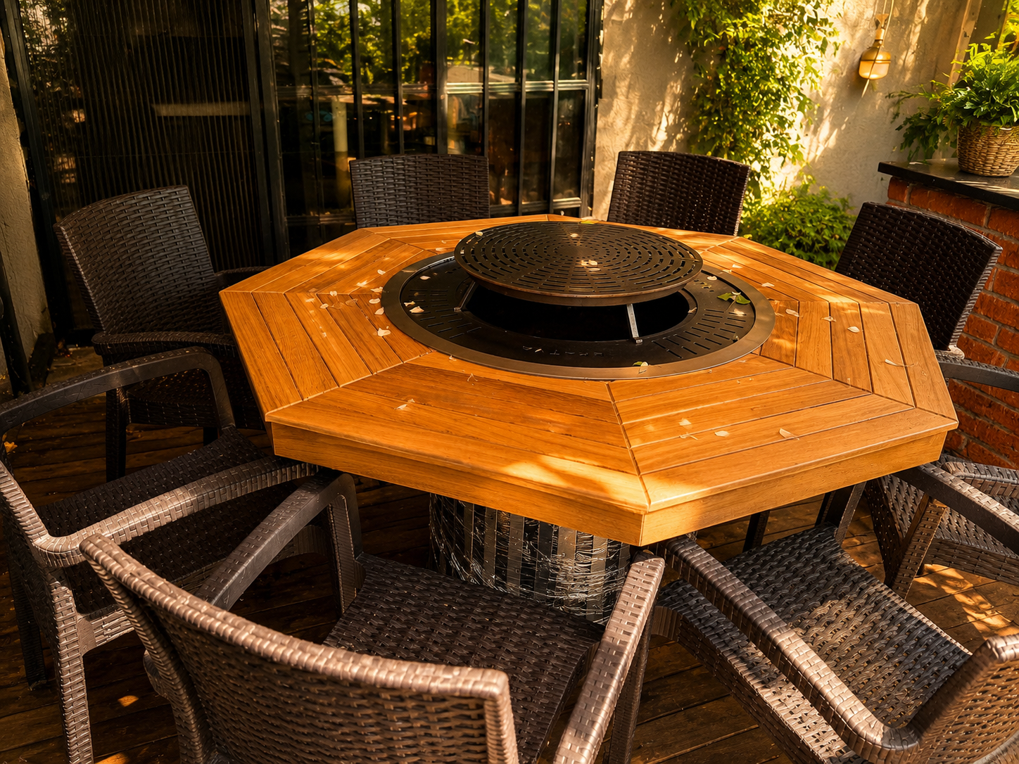 Bratva Design Grand Grill 8 Kişilik Ahşap Barbekü ve Mangal Masası