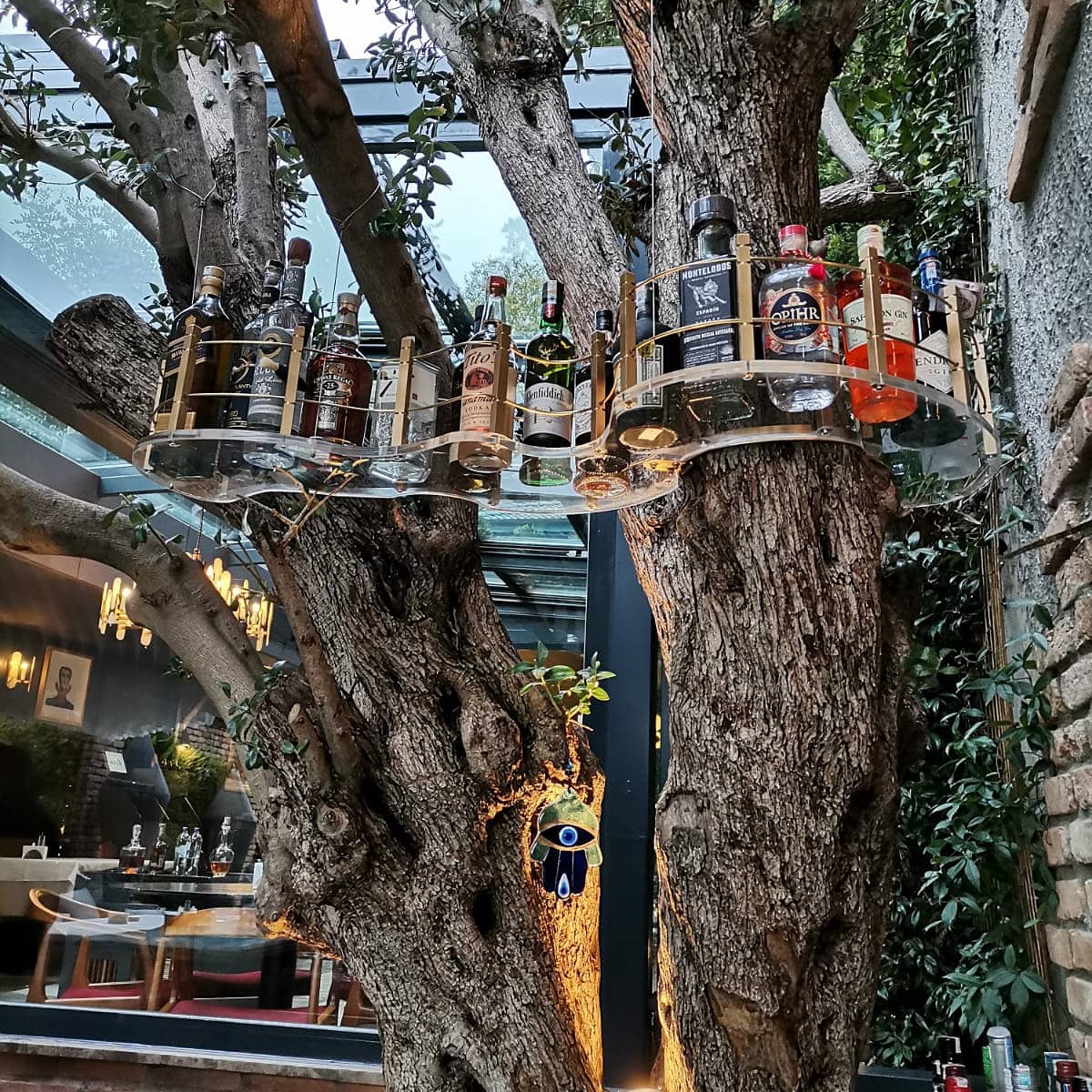 Ağaç Entegre Özel Tasarım Şişelik ve Dekoratif Bar Ünitesi